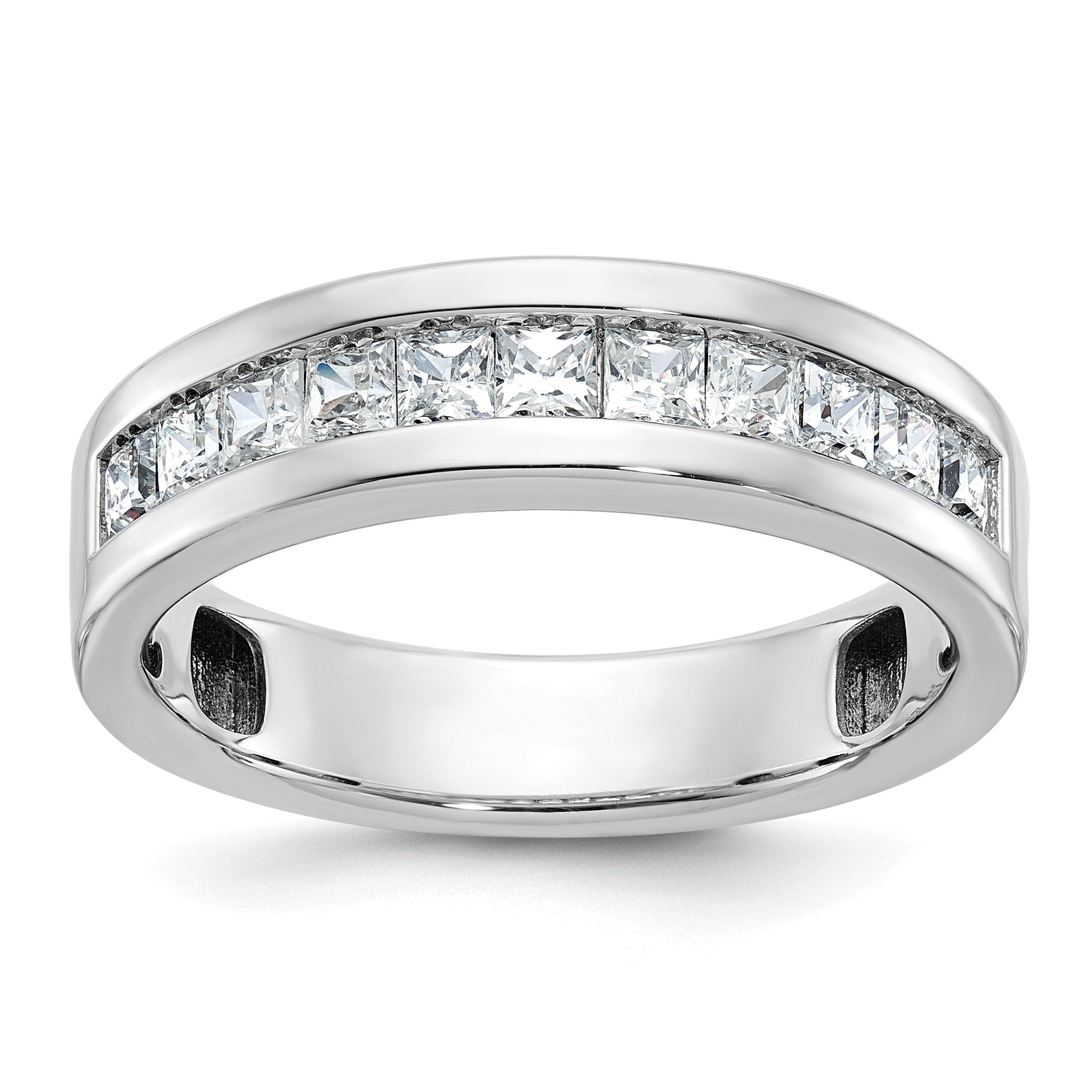 14K Weißgold Herren-Diamantring mit 1K, komplett