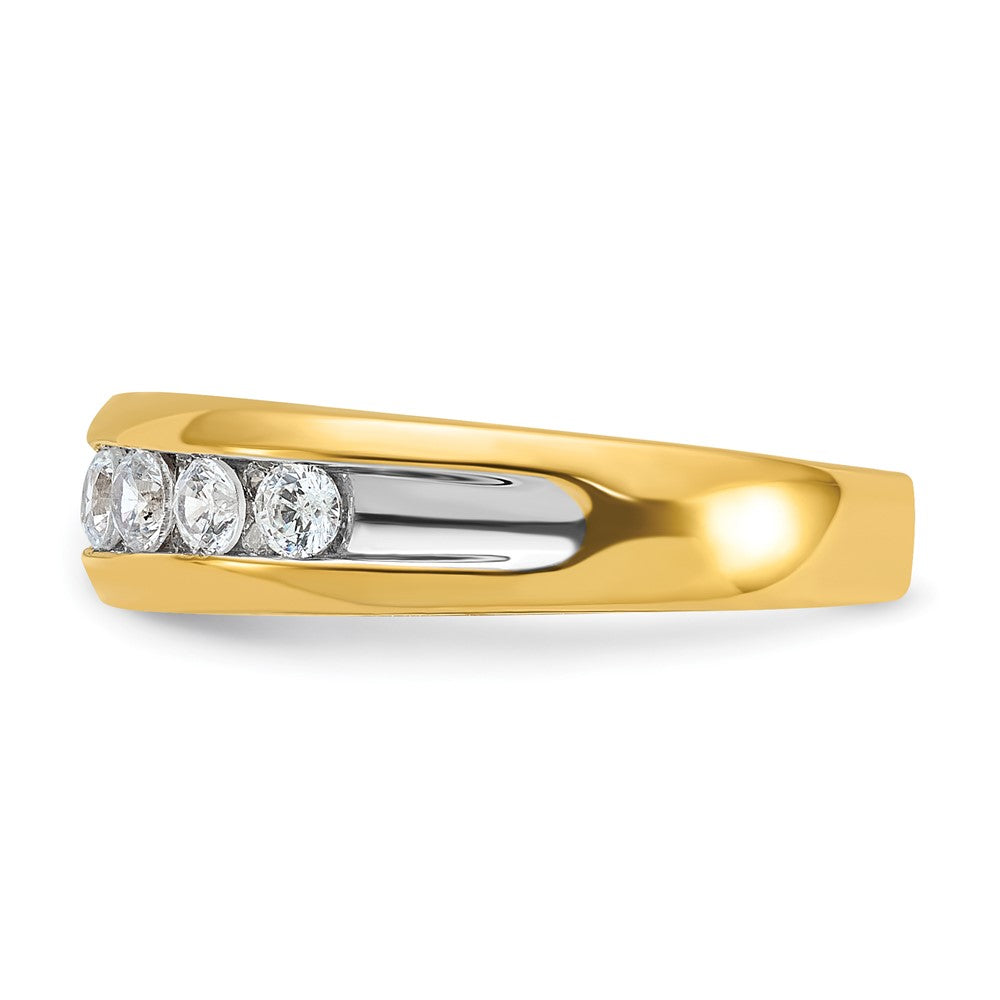 14K Gelb- und Rhodiumgold mit Weißrhodium Diamantring, 0,5K, komplett