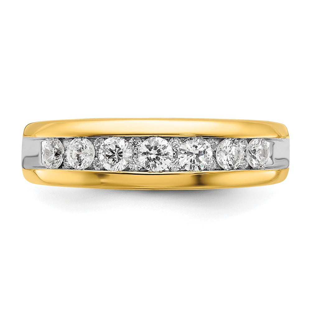 14K Gelb- und Rhodiumgold mit Weißrhodium Diamantring, 0,5K, komplett