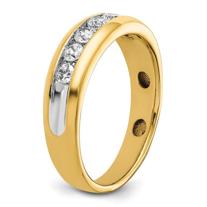 14K Gelb- und Rhodiumgold mit Weißrhodium Diamantring, 0,5K, komplett