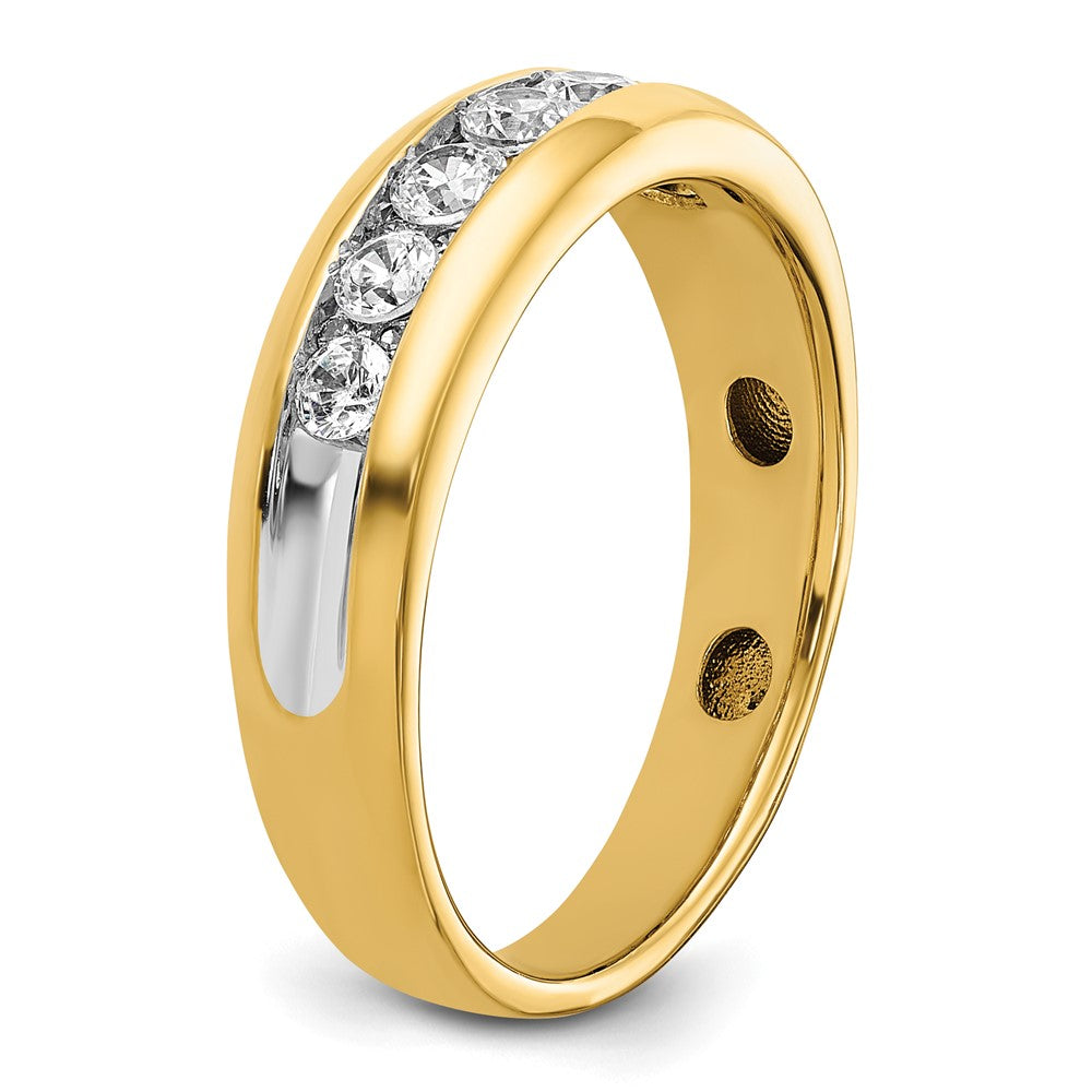 14K Gelbgold & Rhodium mit Weiß, 1,5 ct. im Labor gezüchteten Diamanten VS/SI+ G+, Siebenstein, komplett poliert, Herrenring