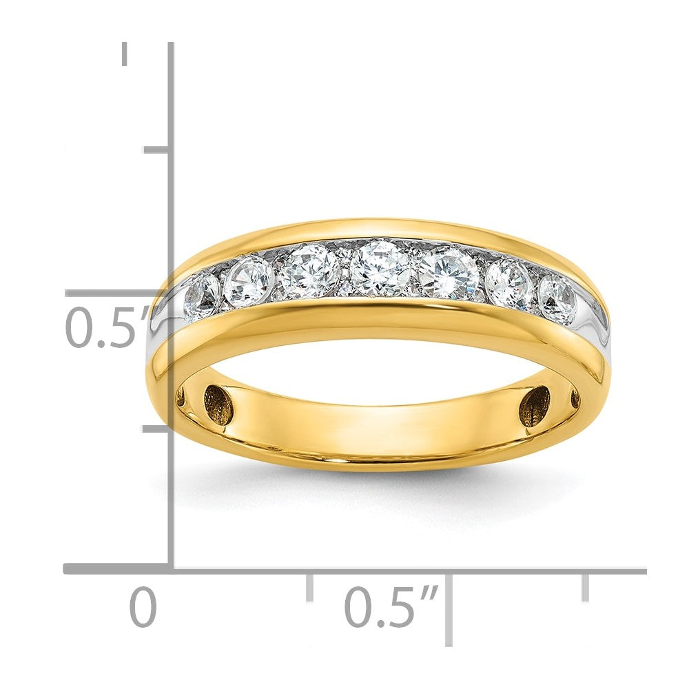 14K Gelb- und Rhodiumgold mit Weißrhodium Diamantring, 0,5K, komplett