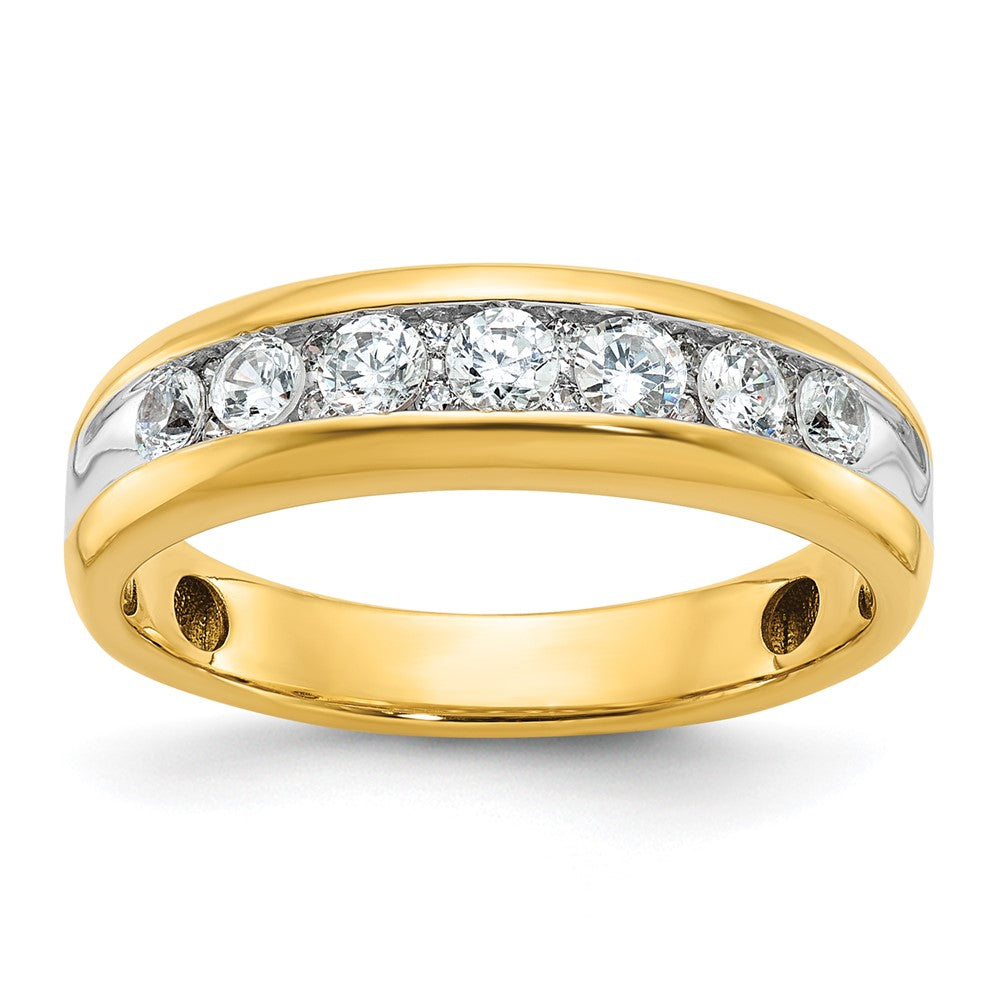 14K Gelb- und Rhodiumgold mit Weißrhodium Diamantring, 0,5K, komplett