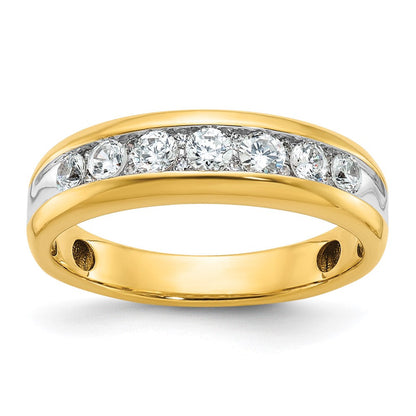 14K Gelb- und Rhodiumgold mit Weißrhodium Diamantring, 0,5K, komplett