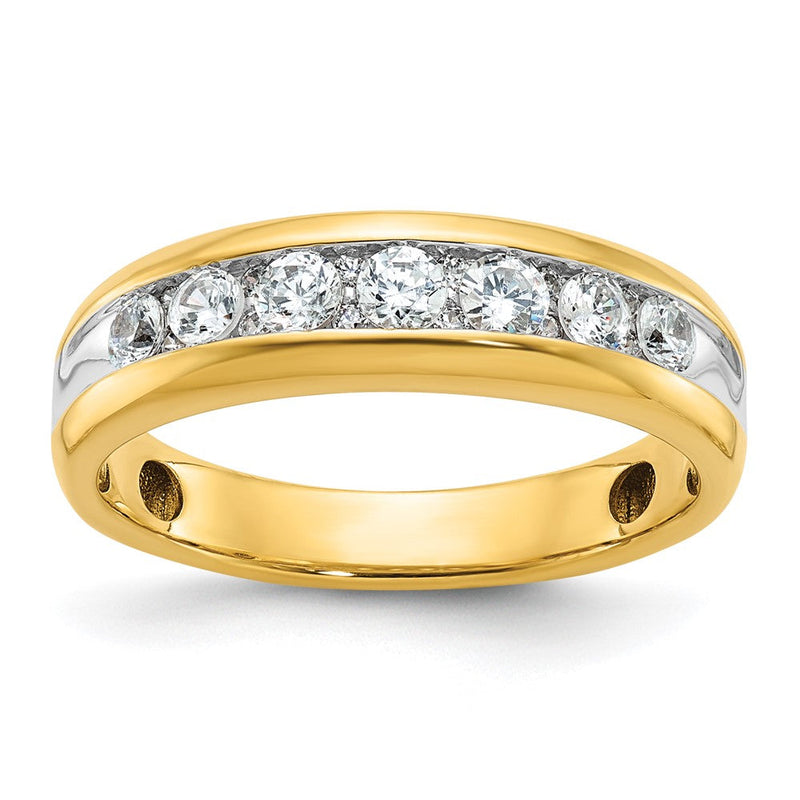 14K Gelb- und Rhodiumgold mit Weißrhodium Diamantring, 0,5K, komplett