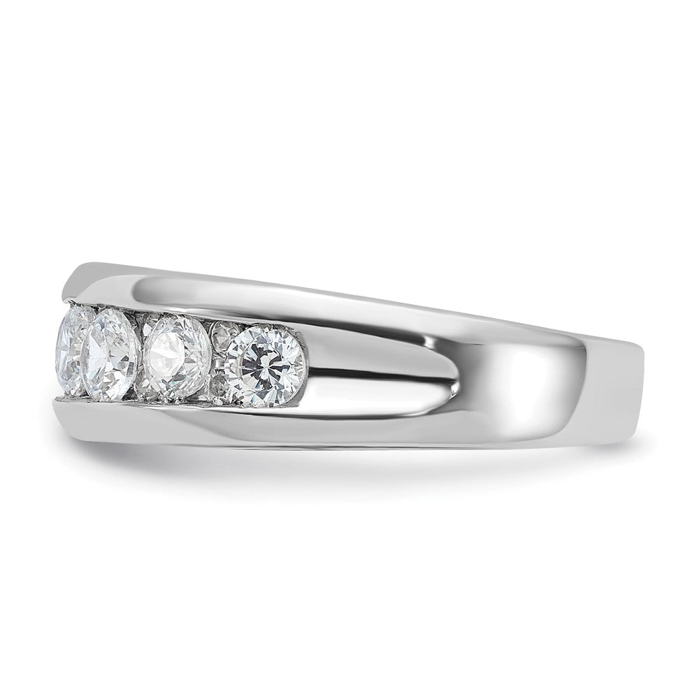 14K Weißgold Ring mit 1 ct. Laborgezüchteten Diamanten, VS/SI+ G+, sieben Steinen, poliert, Herren