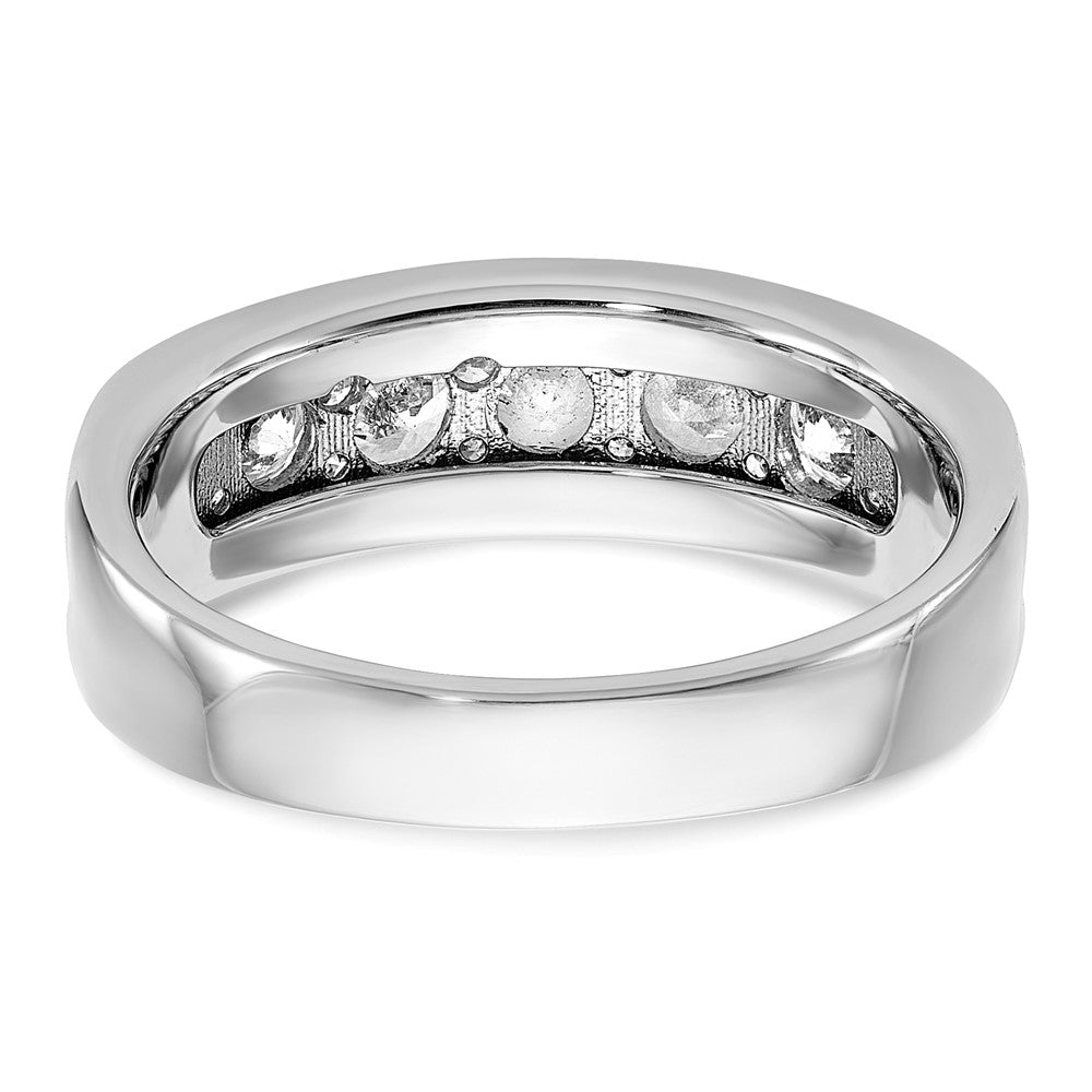 14K Weißgold Ring mit 1 ct. Laborgezüchteten Diamanten, VS/SI+ G+, sieben Steinen, poliert, Herren