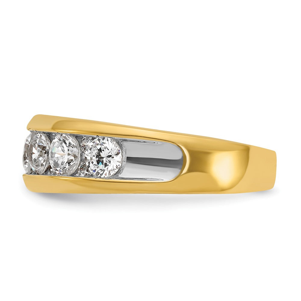 14K Gelb- und Rhodiumgold mit Weißrhodium Ring mit 1,5K Diamant, komplett