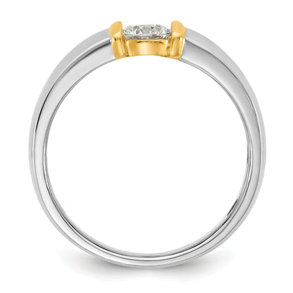 14K Bicolor Ibgoodman 1/2 Karat Im Labor Gezüchtet Diamant Vs/si+ G+ Komplett Herren Ehering