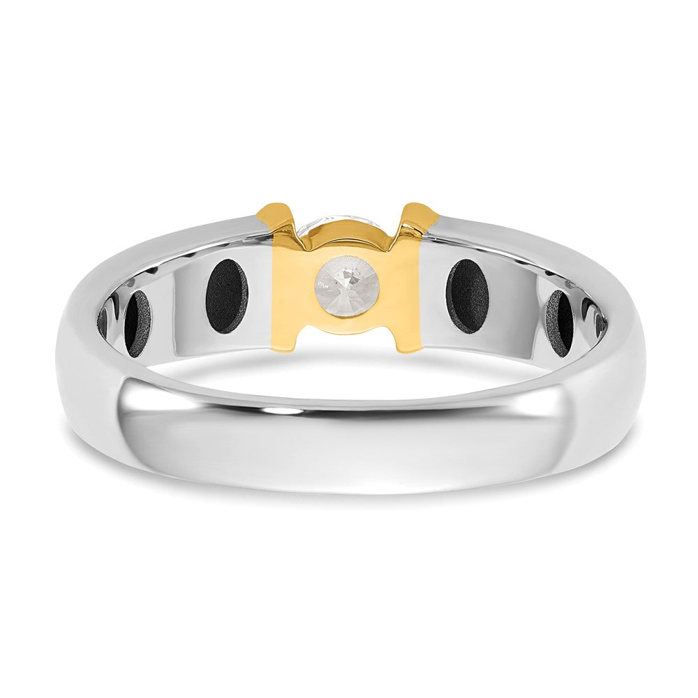 14K Bicolor Gold.5ct Herren Ehering Ring
