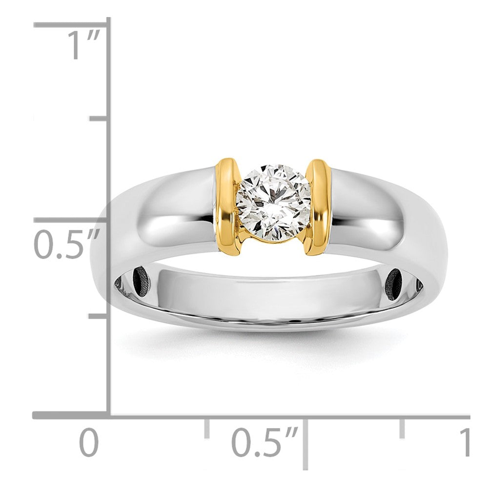 14K Bicolor Gold.5ct Herren Ehering Ring