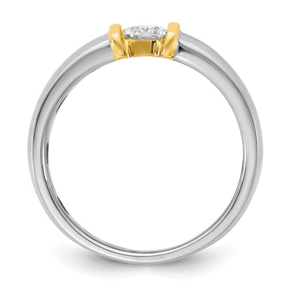 14K Bicolor Ibgoodman 1/3 Karat Im Labor Gezüchtet Diamant Vs/si+ G+ Komplett Damen Ehering
