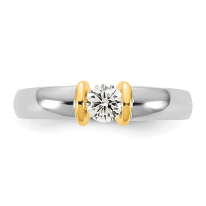 14K Bicolor Ibgoodman 1/3 Karat Im Labor Gezüchtet Diamant Vs/si+ G+ Komplett Damen Ehering
