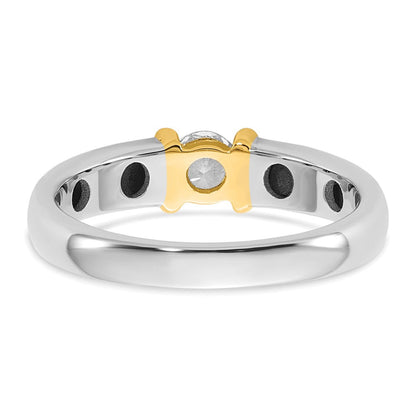 14K Bicolor Gold.33ct Damen Diamant Ehering Ring