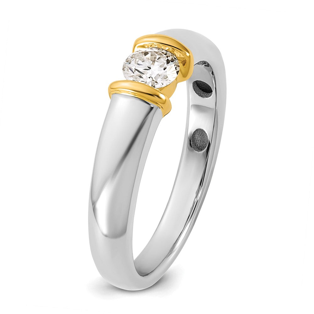 14K Bicolor Gold.33ct Damen Diamant Ehering Ring