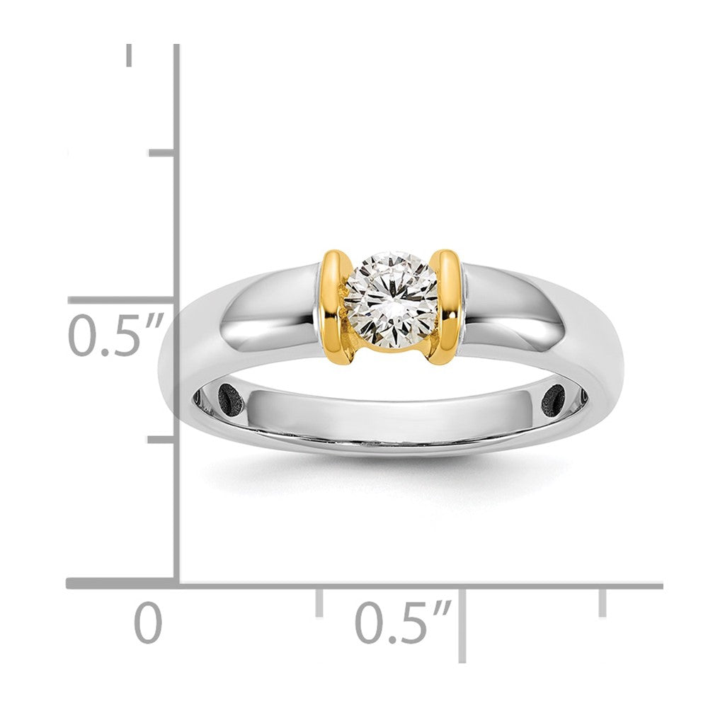 14K Bicolor Ibgoodman 1/3 Karat Im Labor Gezüchtet Diamant Vs/si+ G+ Komplett Damen Ehering