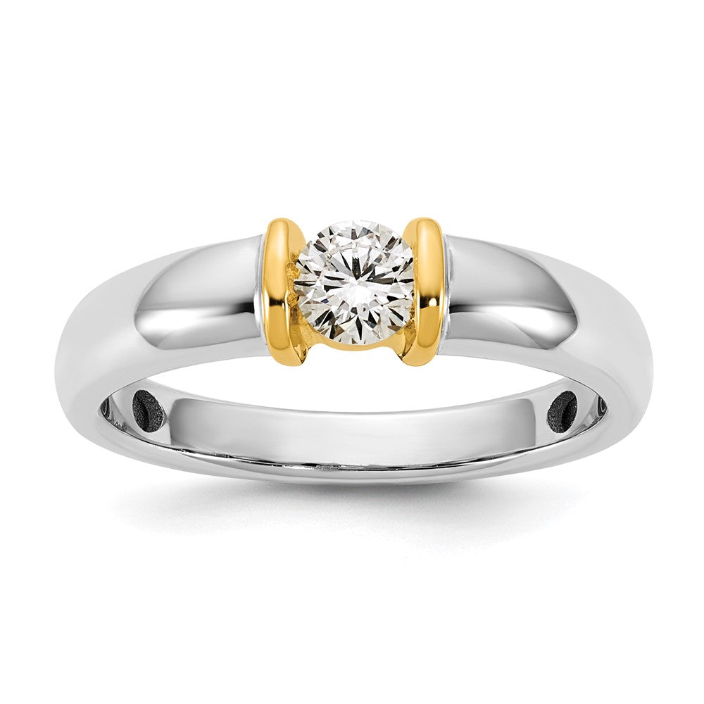 14K Bicolor Ibgoodman 1/3 Karat Im Labor Gezüchtet Diamant Vs/si+ G+ Komplett Damen Ehering