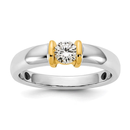 14K Bicolor Ibgoodman 1/3 Karat Im Labor Gezüchtet Diamant Vs/si+ G+ Komplett Damen Ehering