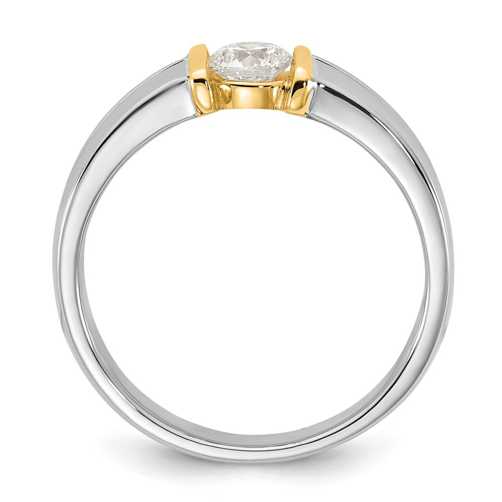 14K Bicolor Ibgoodman 1/2 Karat Im Labor Gezüchtet Diamant Vs/si+ G+ Komplett Herren Ehering