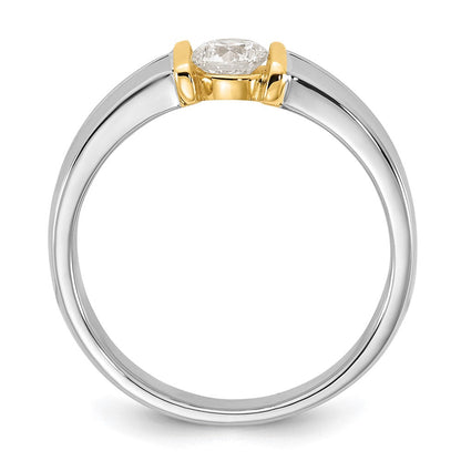 14K Bicolor Ibgoodman 1/2 Karat Im Labor Gezüchtet Diamant Vs/si+ G+ Komplett Herren Ehering