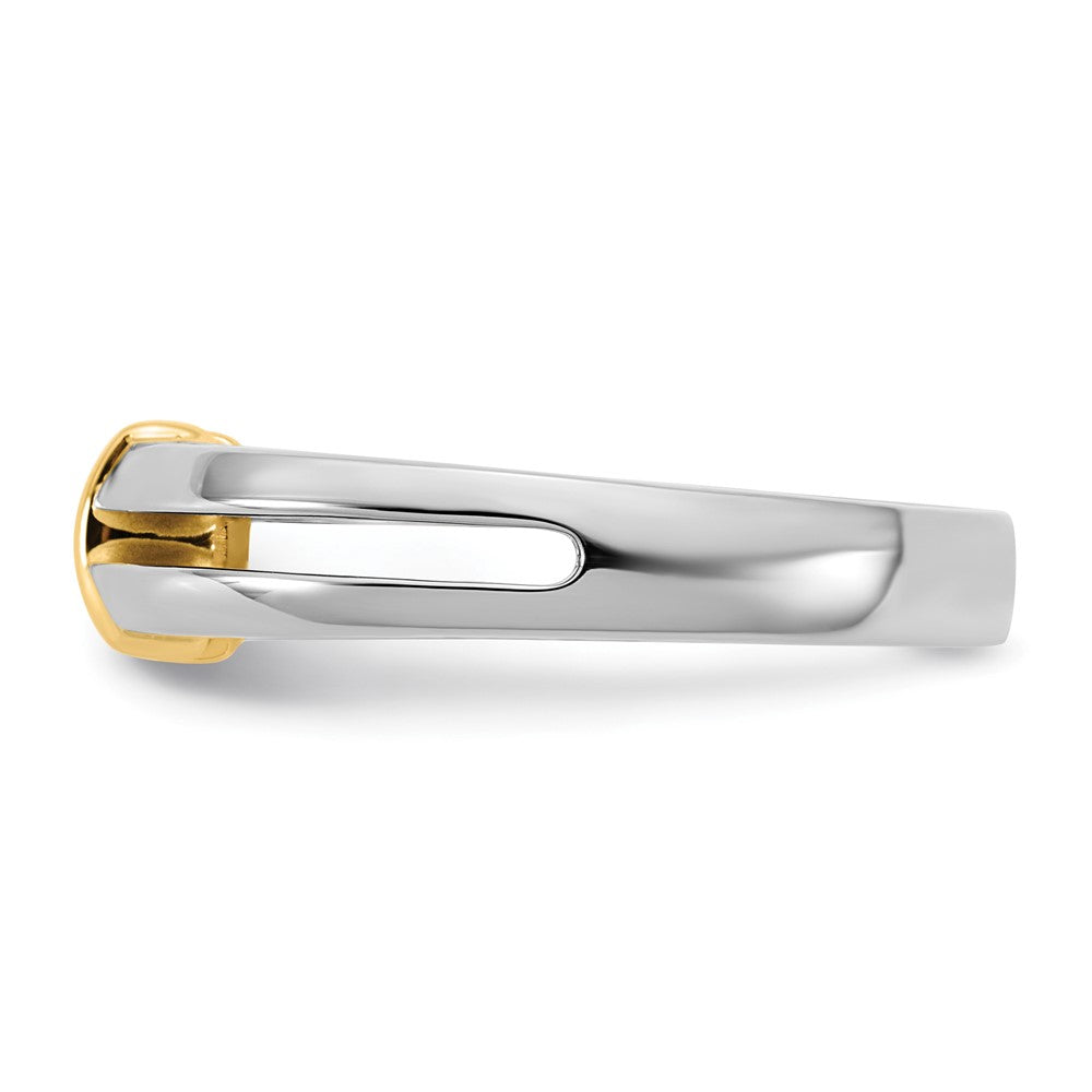 14K Bicolor Gold.5ct Herren Ehering Ring