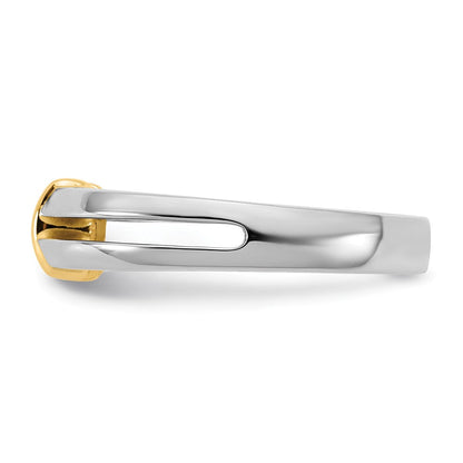 14K Bicolor Gold.5ct Herren Ehering Ring