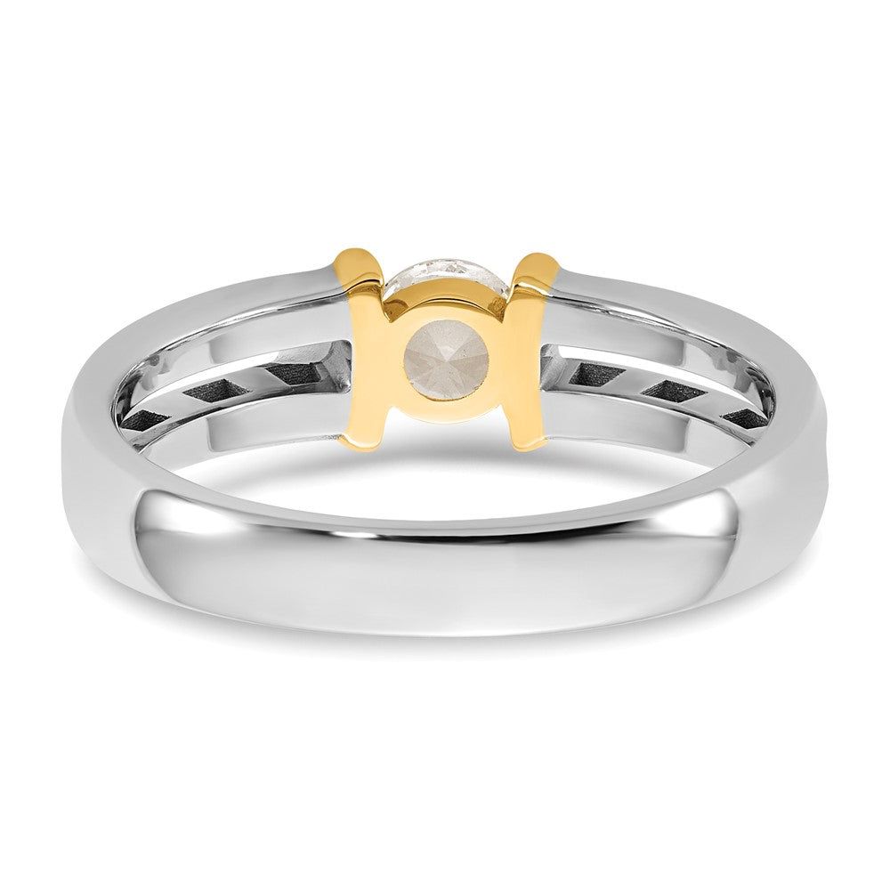 14K Bicolor Ibgoodman 1/2 Karat Im Labor Gezüchtet Diamant Vs/si+ G+ Komplett Herren Ehering