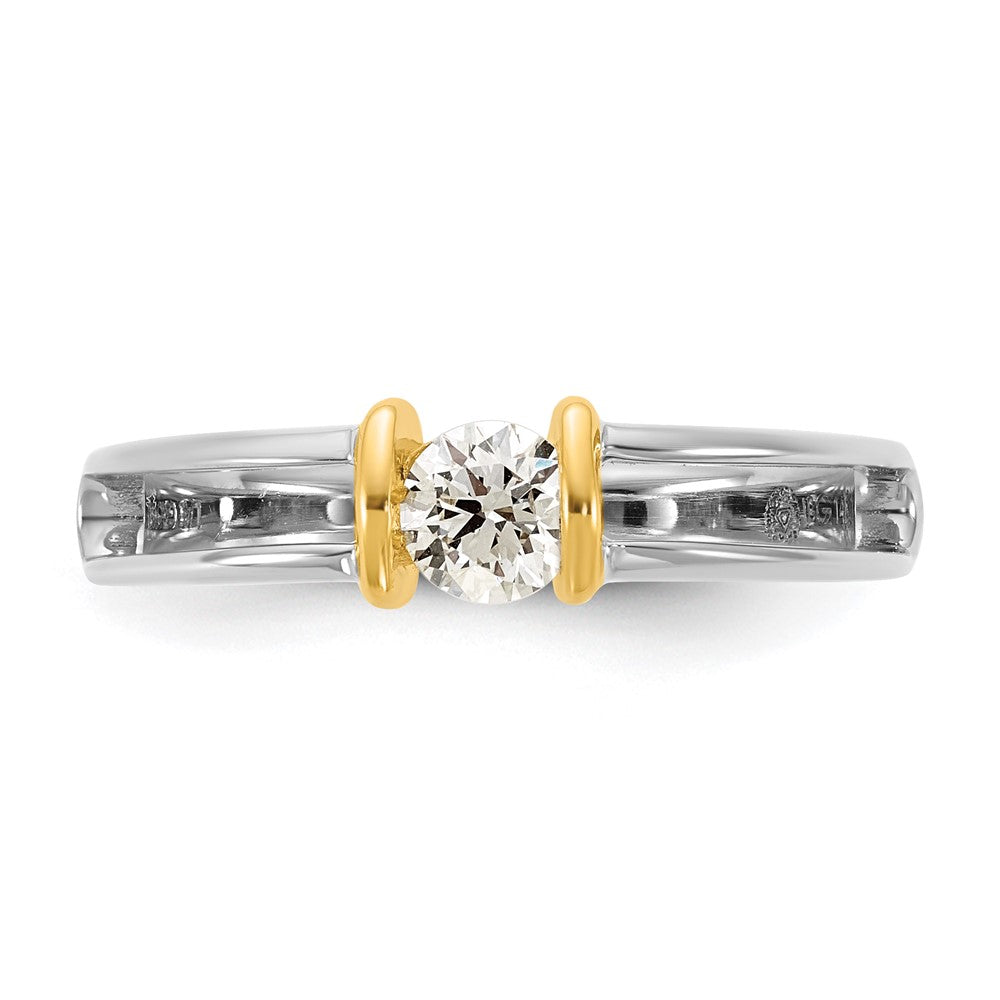 14K Bicolor Ibgoodman 1/3 Karat Im Labor Gezüchtet Diamant Vs/si+ G+ Komplett Damen Ehering