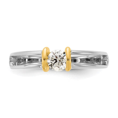 14K Bicolor Ibgoodman 1/3 Karat Im Labor Gezüchtet Diamant Vs/si+ G+ Komplett Damen Ehering