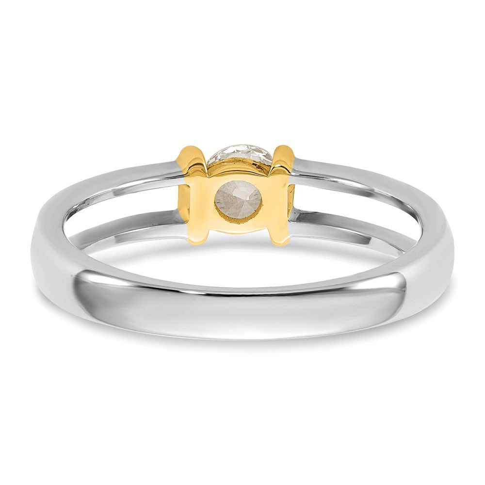 14K Bicolor Gold.33ct Damen Diamant Ehering Ring