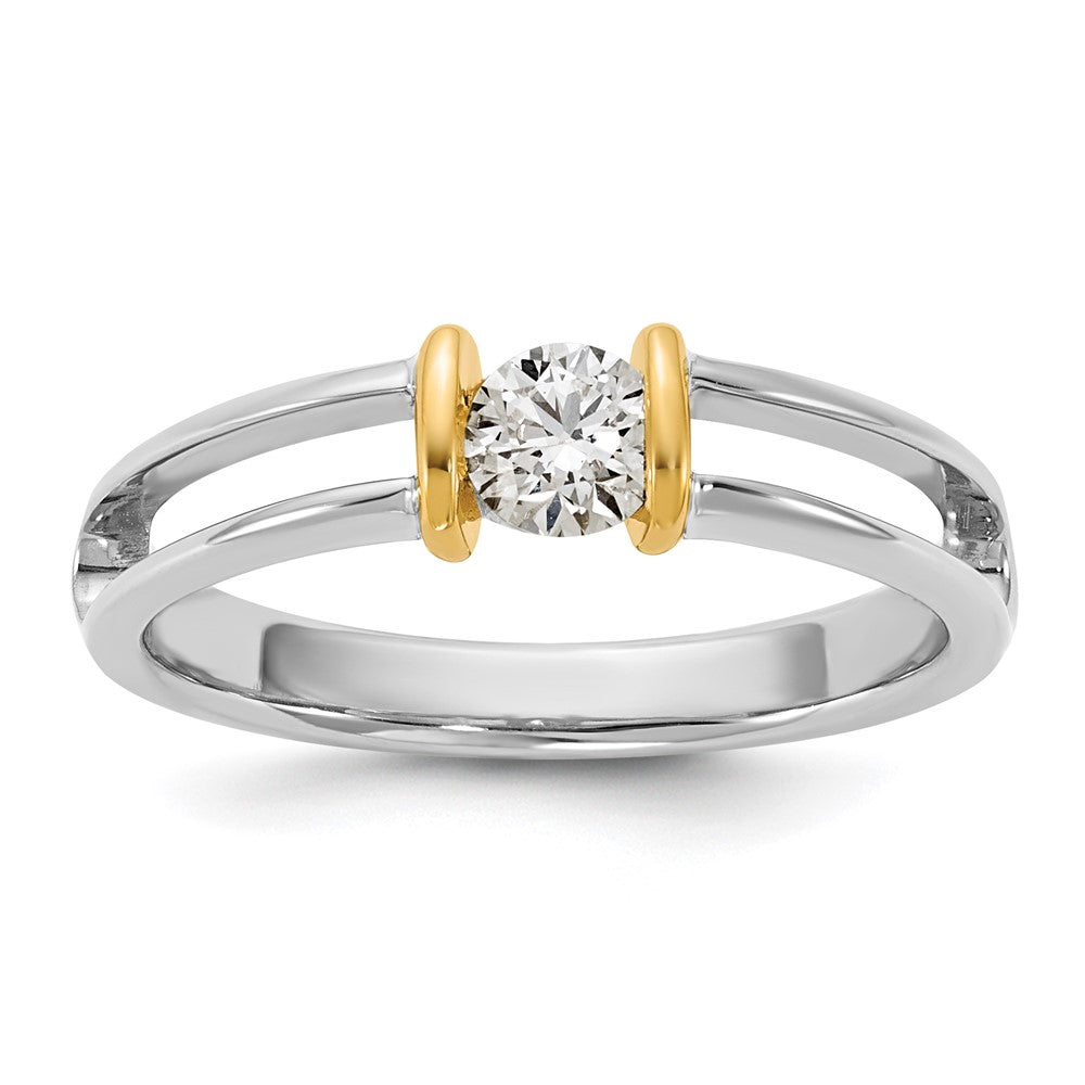 14K Bicolor Ibgoodman 1/3 Karat Im Labor Gezüchtet Diamant Vs/si+ G+ Komplett Damen Ehering