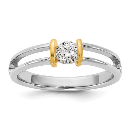 14K Bicolor Ibgoodman 1/3 Karat Im Labor Gezüchtet Diamant Vs/si+ G+ Komplett Damen Ehering