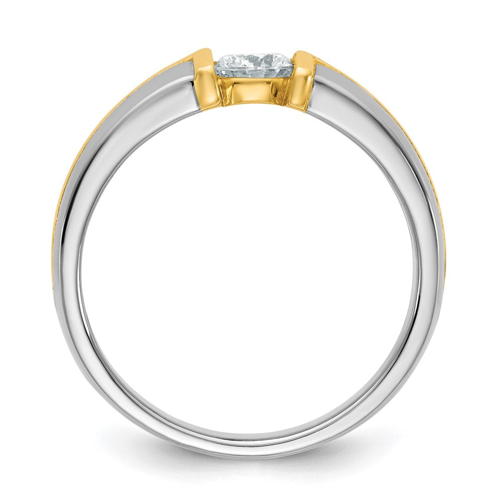 14K Bicolor Ibgoodman 1/2 Karat Im Labor Gezüchtet Diamant Vs/si+ G+ Komplett Herren Ehering