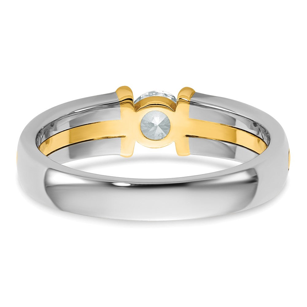 14K Bicolor Ibgoodman 1/2 Karat Im Labor Gezüchtet Diamant Vs/si+ G+ Komplett Herren Ehering
