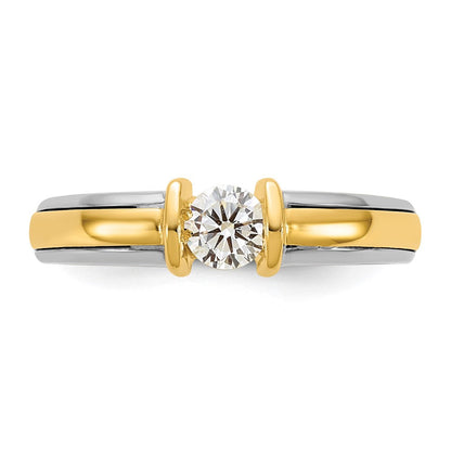 14K Bicolor Gold.33ct Damen Diamant Ehering Ring