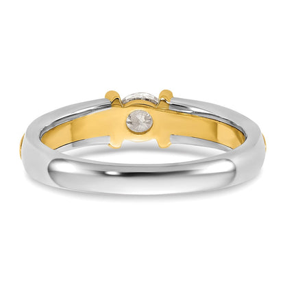 14K Bicolor Ibgoodman 1/3 Karat Im Labor Gezüchtet Diamant Vs/si+ G+ Komplett Damen Ehering