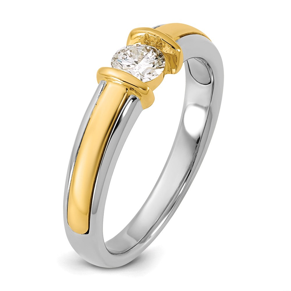 14K Bicolor Ibgoodman 1/3 Karat Im Labor Gezüchtet Diamant Vs/si+ G+ Komplett Damen Ehering