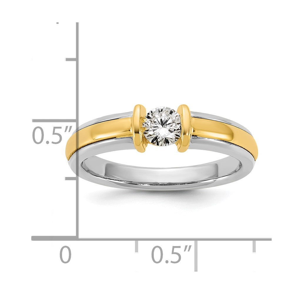 14K Bicolor Ibgoodman 1/3 Karat Im Labor Gezüchtet Diamant Vs/si+ G+ Komplett Damen Ehering