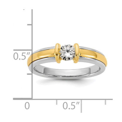 14K Bicolor Ibgoodman 1/3 Karat Im Labor Gezüchtet Diamant Vs/si+ G+ Komplett Damen Ehering