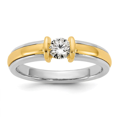 14K Bicolor Ibgoodman 1/3 Karat Im Labor Gezüchtet Diamant Vs/si+ G+ Komplett Damen Ehering