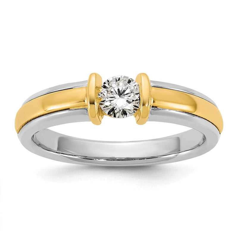 14K Bicolor Ibgoodman 1/3 Karat Im Labor Gezüchtet Diamant Vs/si+ G+ Komplett Damen Ehering