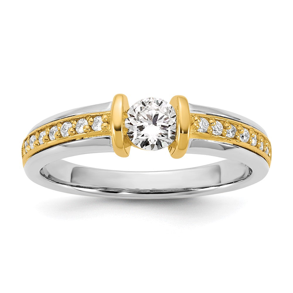 14K Bicolor Ibgoodman 1/2 Karat Im Labor Gezüchtet Diamant Vs/si+ G+ Komplett Damen Ehering