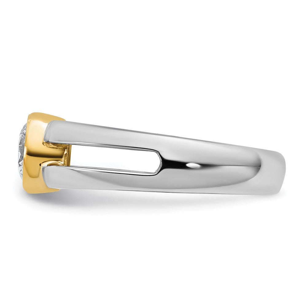 14K Bicolor Ibgoodman 1 Karat Im Labor Gezüchtet Diamant Vs/si+ G+ Komplett Herren Ehering