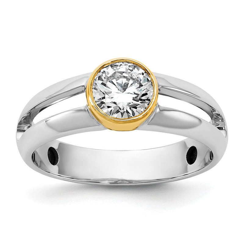 14K Bicolor Ibgoodman 1 Karat Im Labor Gezüchtet Diamant Vs/si+ G+ Komplett Herren Ehering