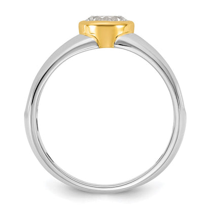 14K Bicolor Ibgoodman 1 Karat Im Labor Gezüchtet Diamant Vs/si+ G+ Komplett Herren Ehering