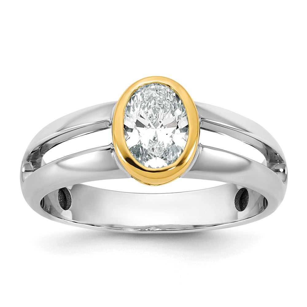 14K Bicolor Ibgoodman 1 Karat Im Labor Gezüchtet Diamant Vs/si+ G+ Komplett Herren Ehering