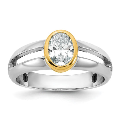 14K Bicolor Ibgoodman 1 Karat Im Labor Gezüchtet Diamant Vs/si+ G+ Komplett Herren Ehering