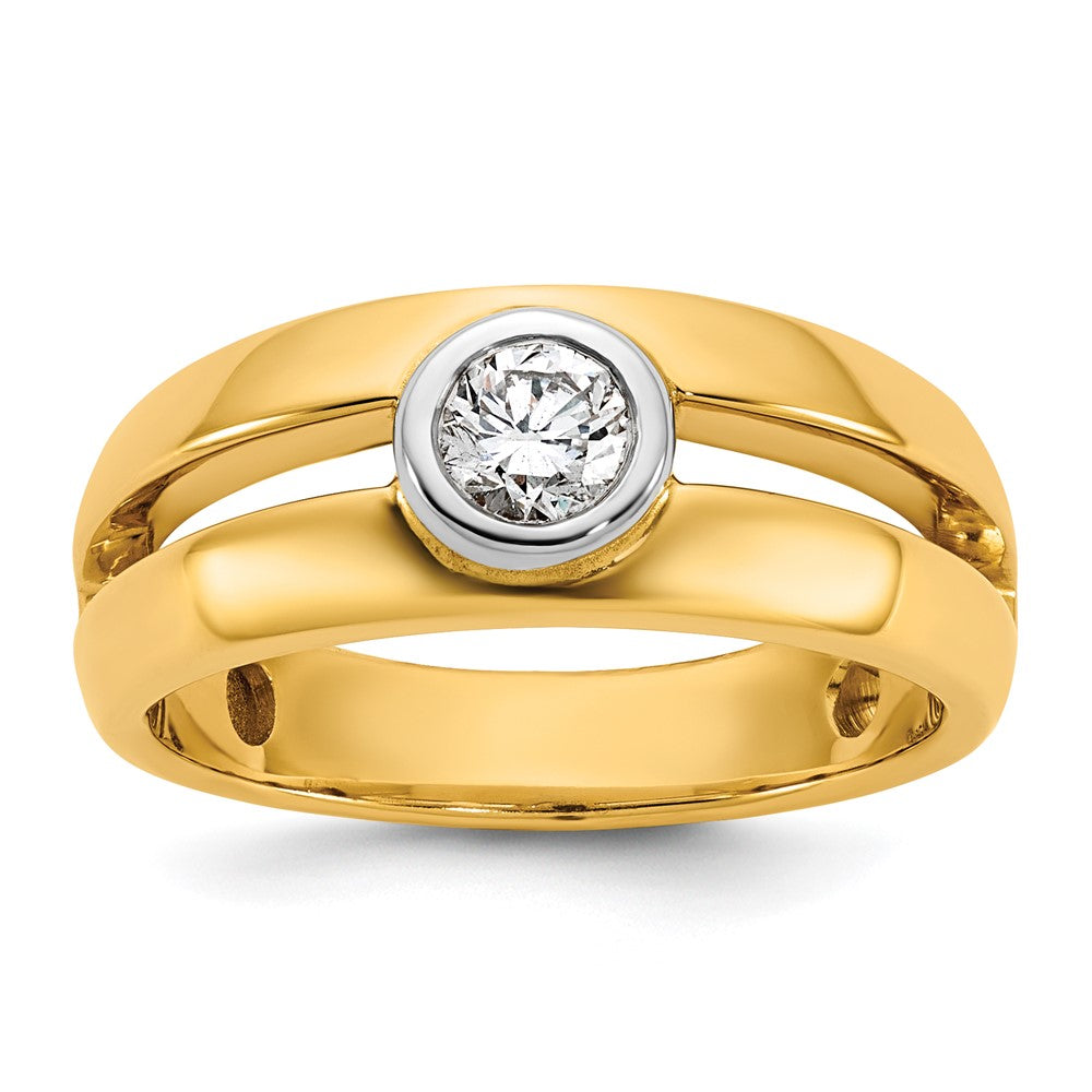 14K Bicolor Ibgoodman 1/3 Karat Im Labor Gezüchtet Diamant Vs/si+ G+ Komplett Damen Ehering