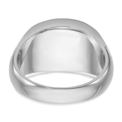 14K Weißgold Herren-Ring mit Onyx im Oval-Schliff, Ost-West-Fassung