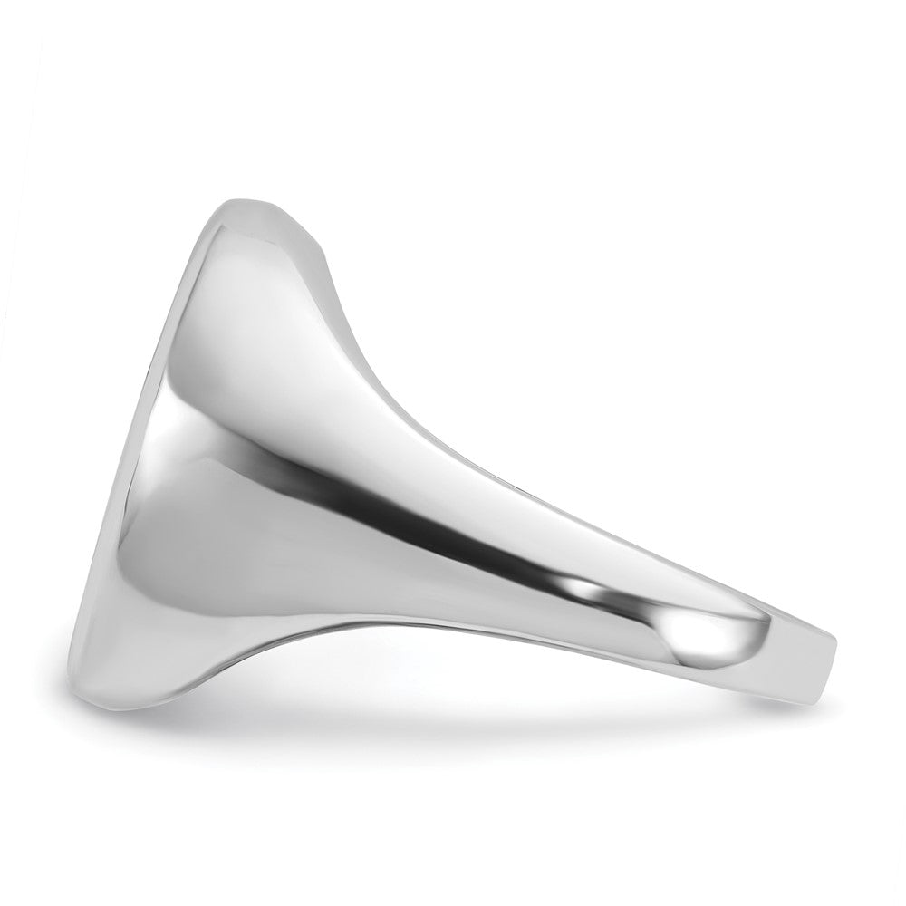 14K Weißgold Herren-Ring mit ovalem Onyx